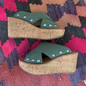 Cork Suede "Oahu" Wedges